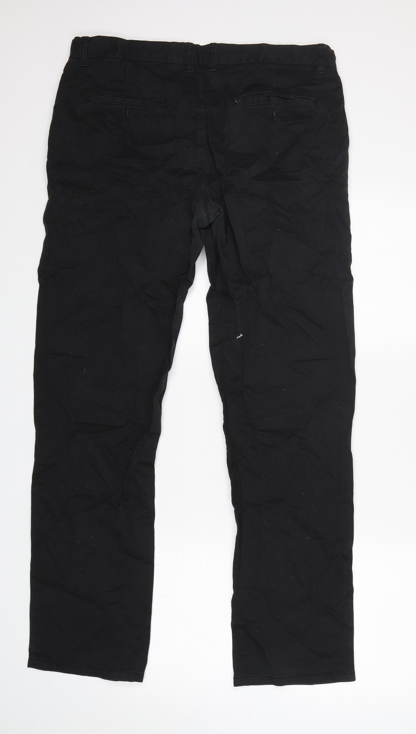 Primark Mens Black  Cotton Chino Trousers Size 34 L32 in Regular