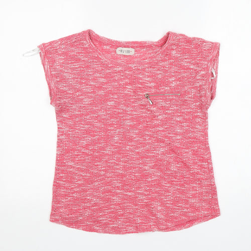 New Look Womens Pink Round Neck  Polyester Pullover Jumper Size 12