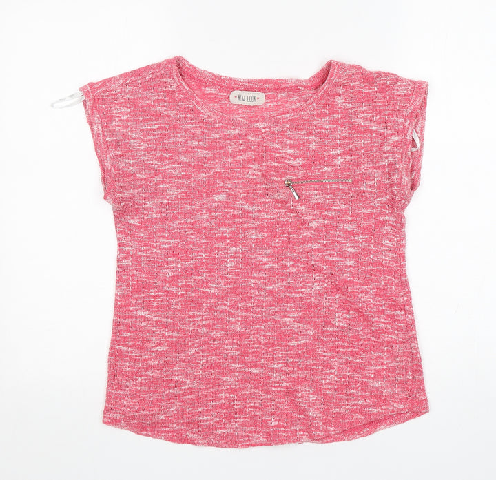 New Look Womens Pink Round Neck  Polyester Pullover Jumper Size 12
