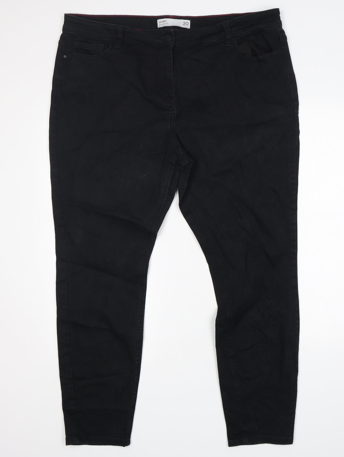 NEXT Womens Black  Cotton Skinny Jeans Size 20 L29 in Regular