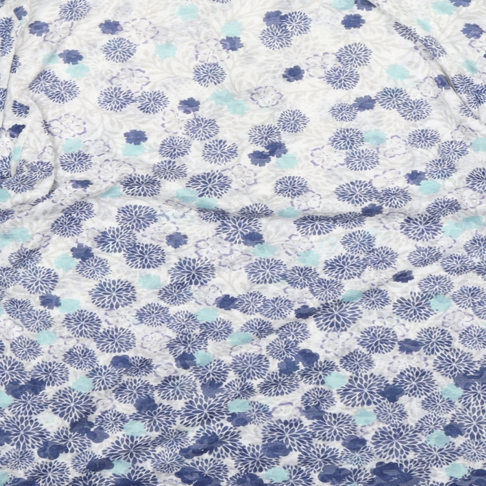 Bonmarche Womens Multicoloured Floral Polyester Basic T-Shirt Size 14 V-Neck