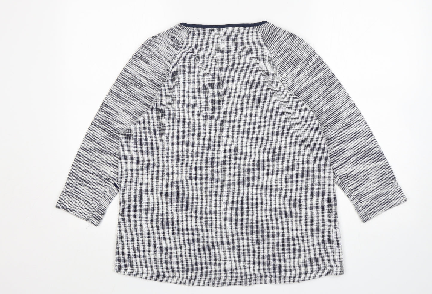 M&S Womens Multicoloured Round Neck  Polyester Pullover Jumper Size 16