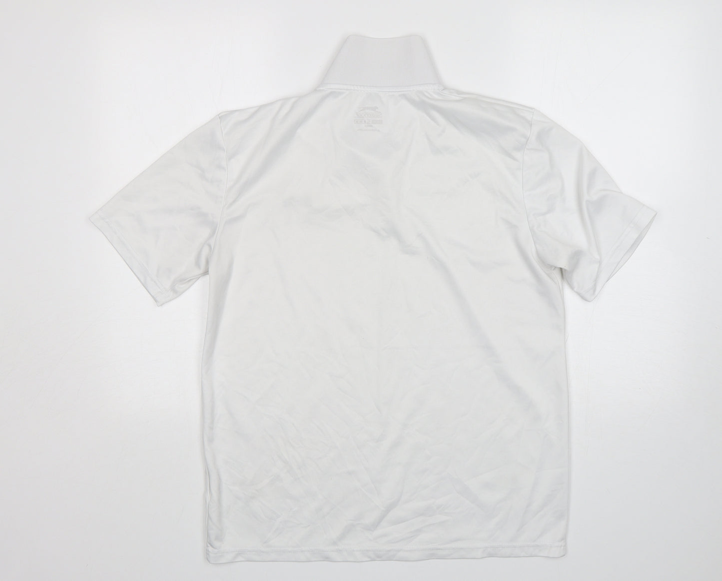 Slazenger  Mens White  Polyester Basic Polo Size M Collared