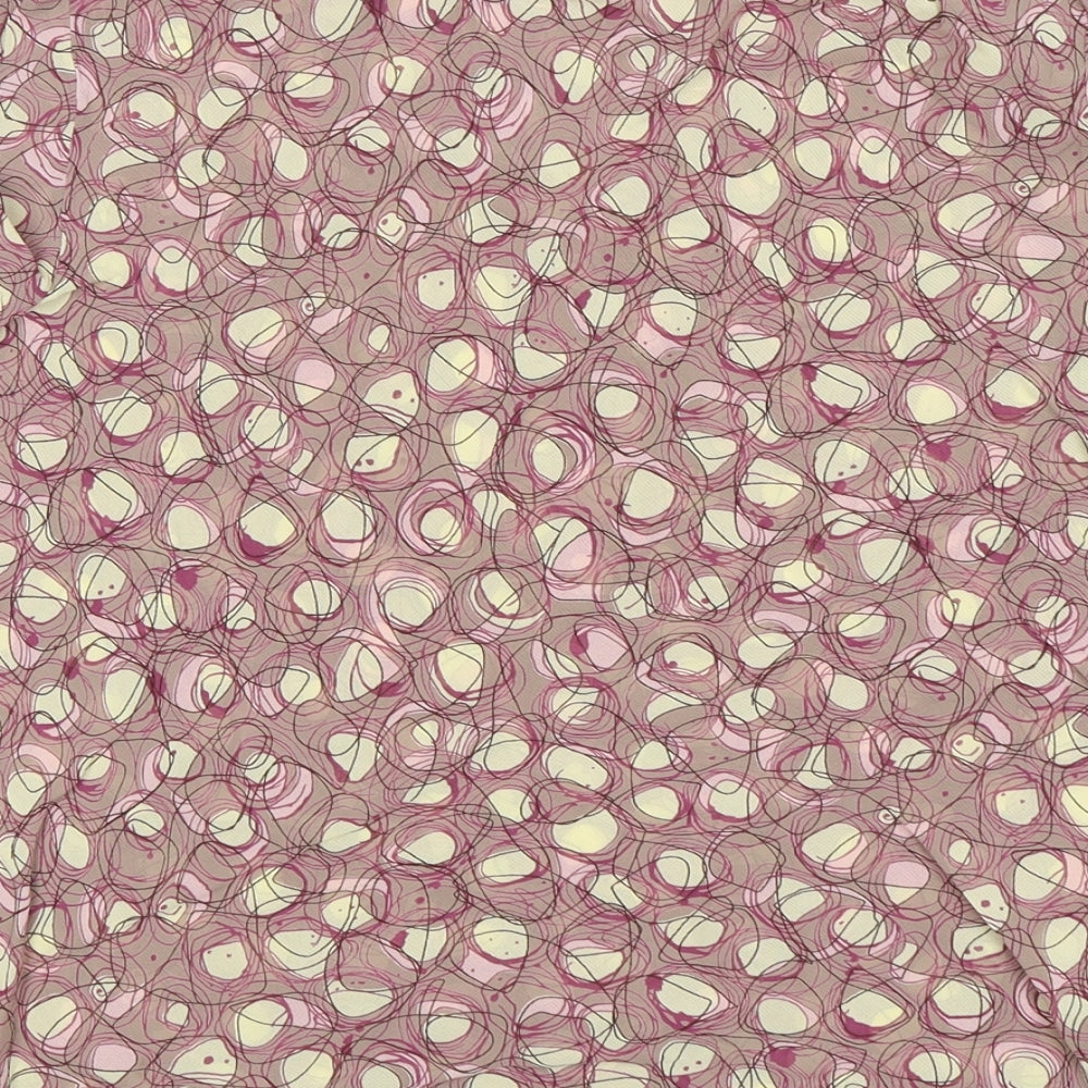 Berkertex Womens Multicoloured Geometric Viscose Basic Blouse Size 14 Round Neck