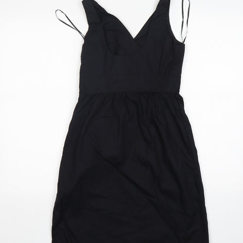 NEXT Womens Black  Cotton Mini  Size 6  V-Neck
