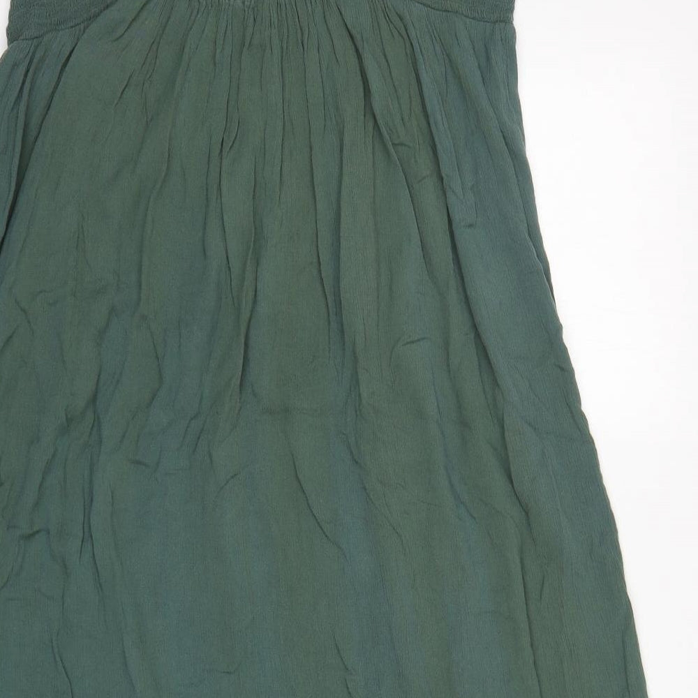 Peacocks Womens Green  Viscose A-Line  Size 18  V-Neck