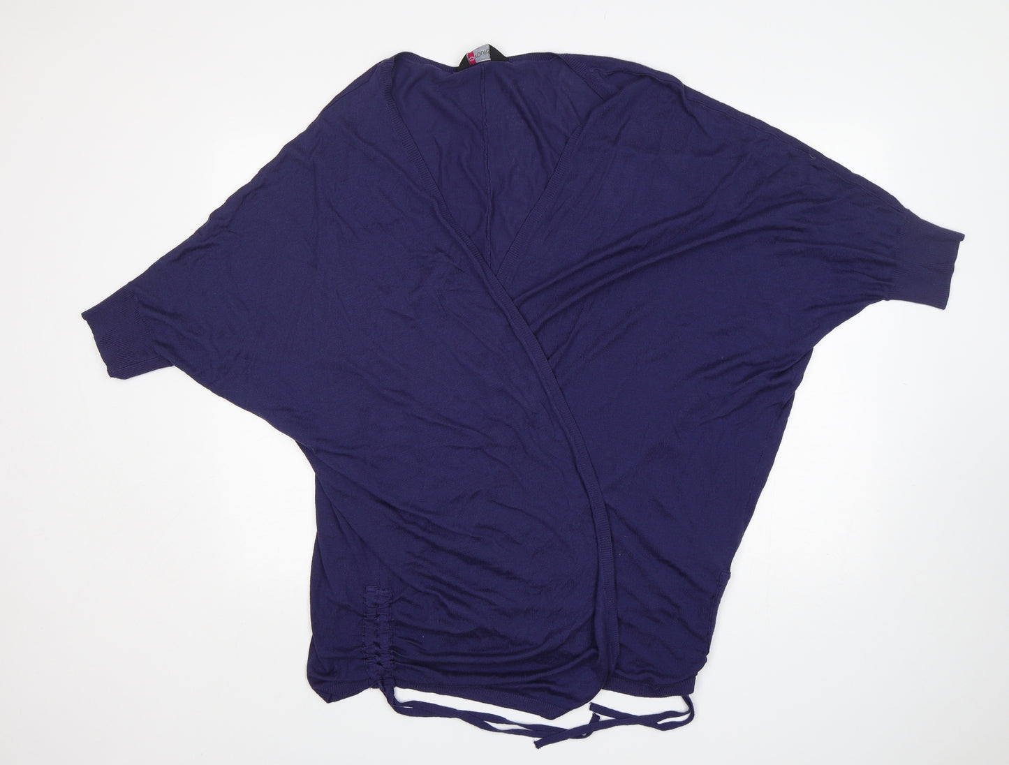 Yours Womens Blue V-Neck  Viscose Cardigan Jumper Size 26