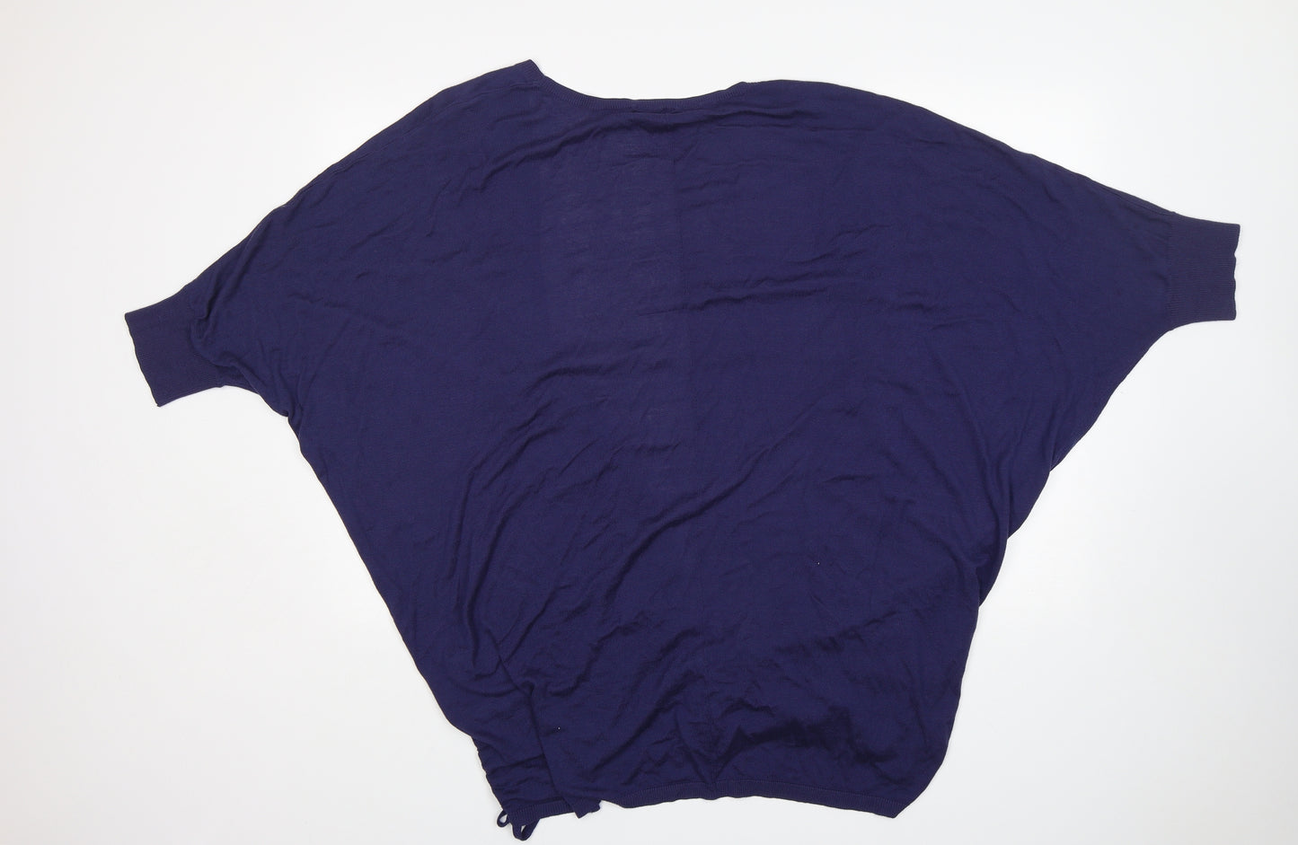 Yours Womens Blue V-Neck  Viscose Cardigan Jumper Size 26