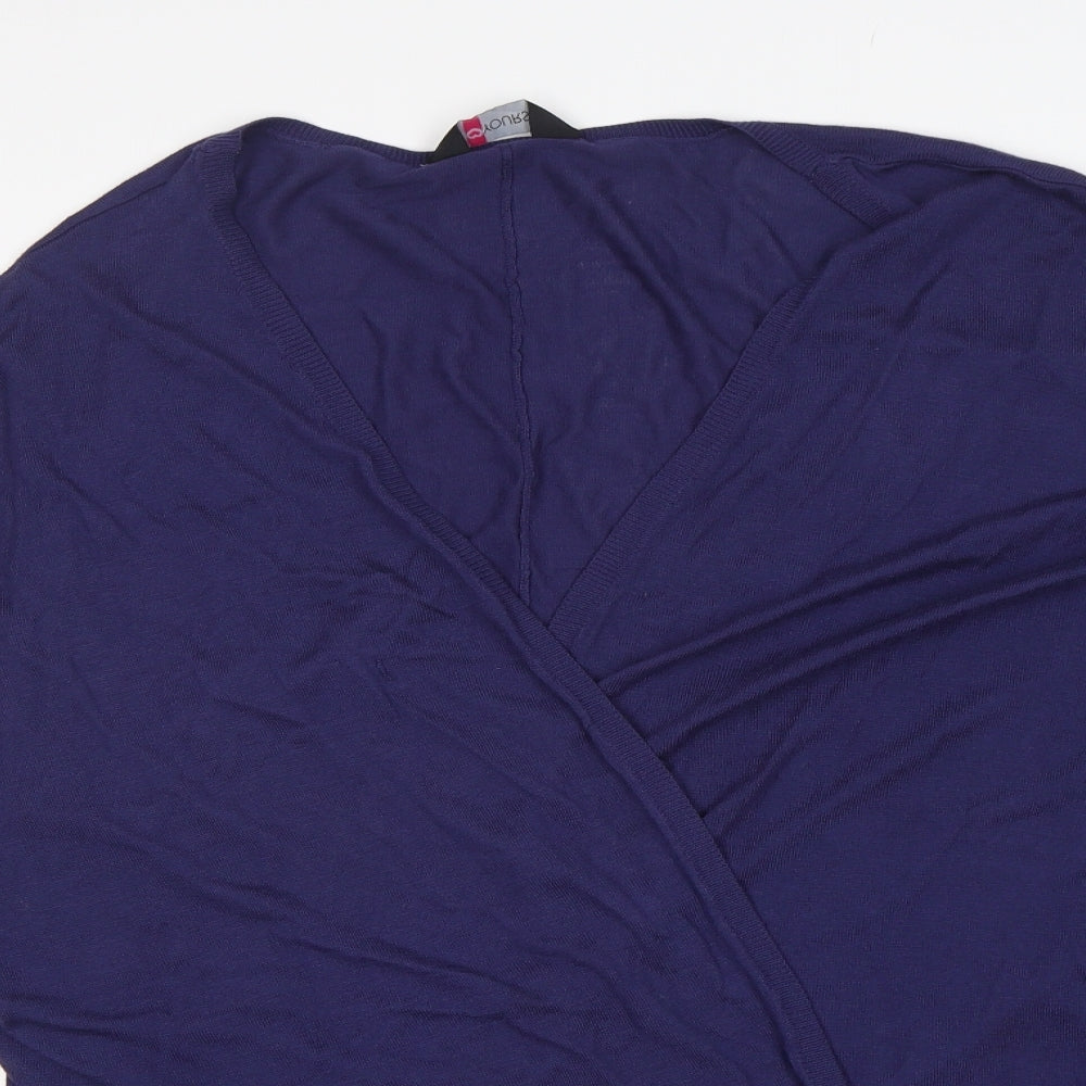 Yours Womens Blue V-Neck  Viscose Cardigan Jumper Size 26