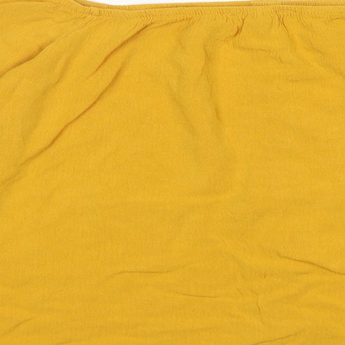 Select Womens Yellow  Viscose Basic Blouse Size 14 Boat Neck