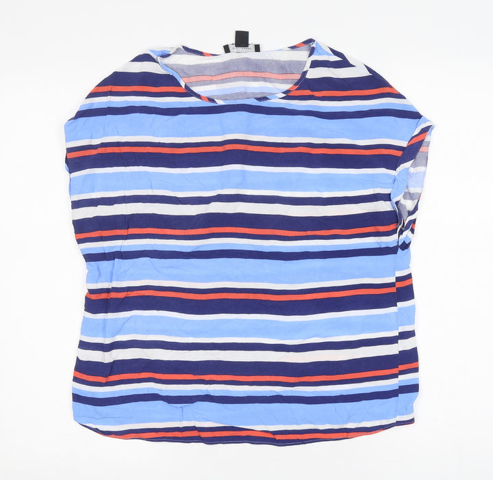Atmosphere  Womens Multicoloured Striped  Basic Blouse Size 14 Round Neck