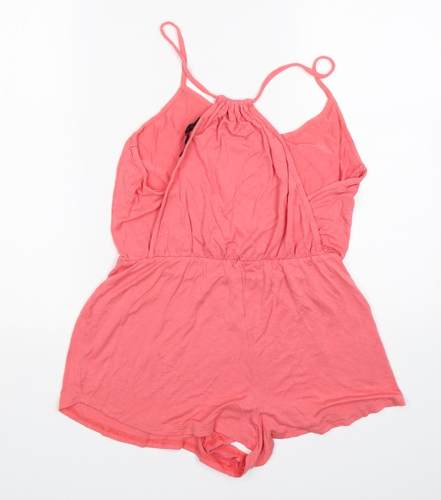 Boohoo Womens Pink  Viscose Playsuit One-Piece Size 12 L3 in