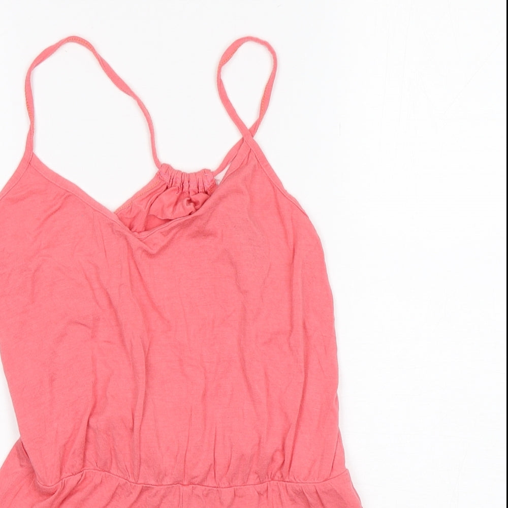 Boohoo Womens Pink  Viscose Playsuit One-Piece Size 12 L3 in