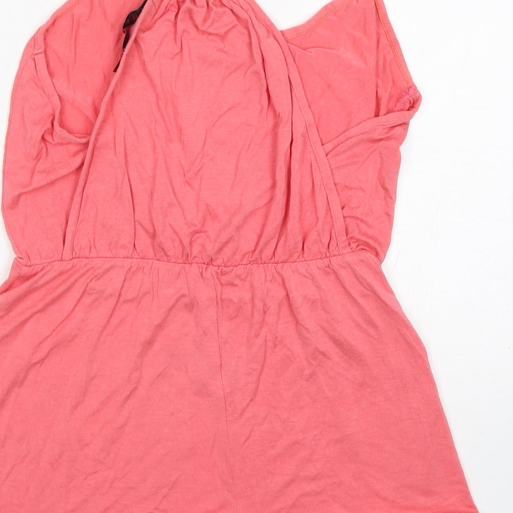 Boohoo Womens Pink  Viscose Playsuit One-Piece Size 12 L3 in