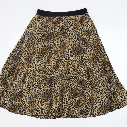 H&M Womens Multicoloured Animal Print Polyester A-Line Skirt Size 14