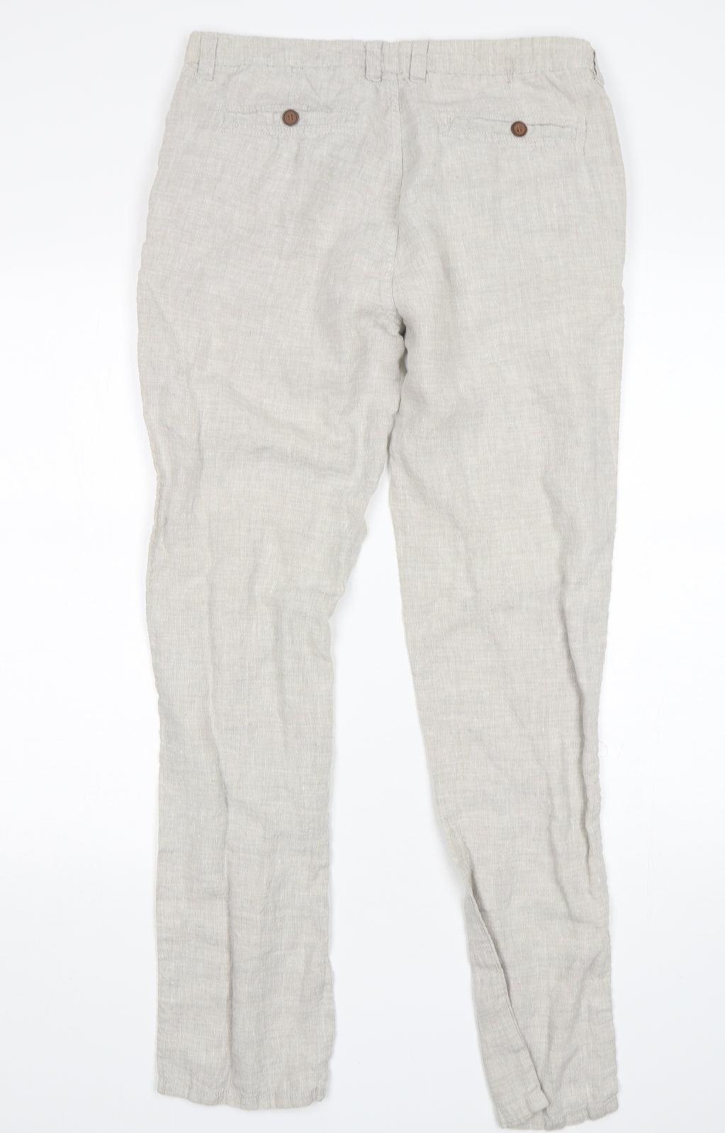 Denim Co Womens Grey  Linen Trousers  Size 34 L31 in Slim