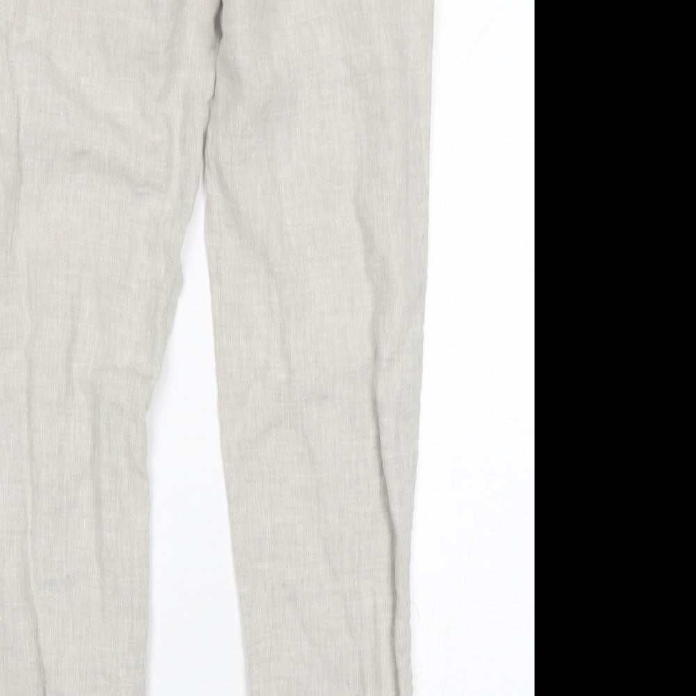 Denim Co Womens Grey  Linen Trousers  Size 34 L31 in Slim