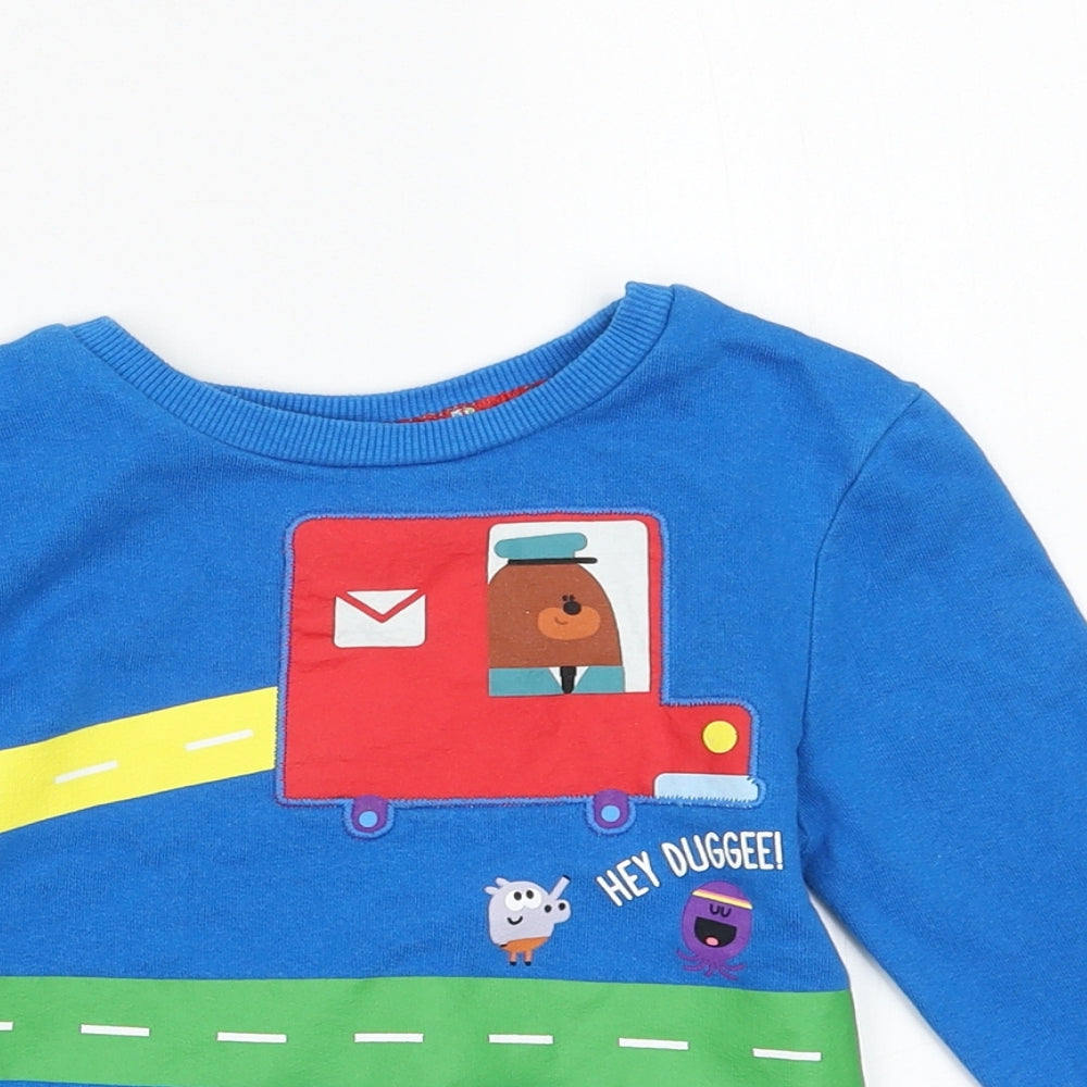 George Boys Blue  Cotton Pullover Sweatshirt Size 2-3 Years  Pullover - duggie