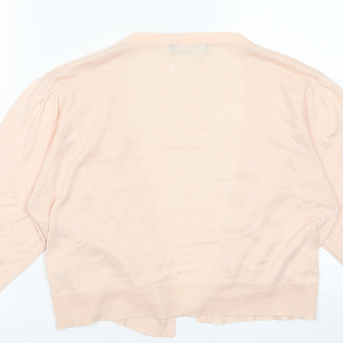 Primark Womens Pink V-Neck  Polyester Cardigan Jumper Size 16