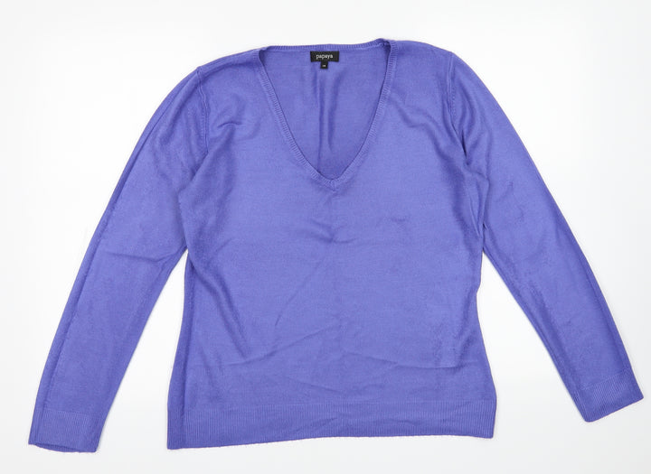 Matalan Womens Purple Acrylic Pullover Sweatshirt Size 14 Pullover