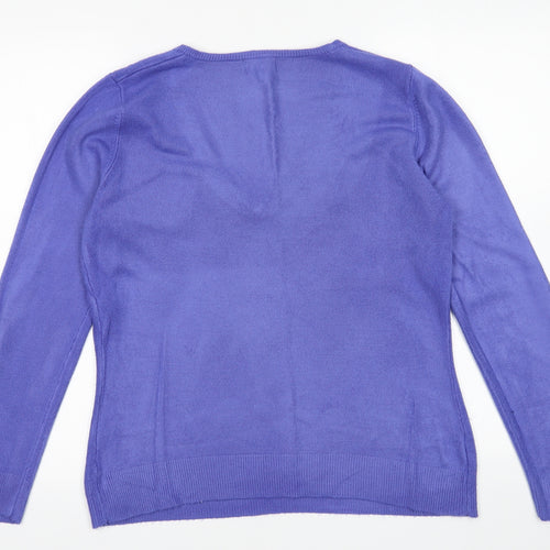 Matalan Womens Purple  Acrylic Pullover Sweatshirt Size 14  Pullover
