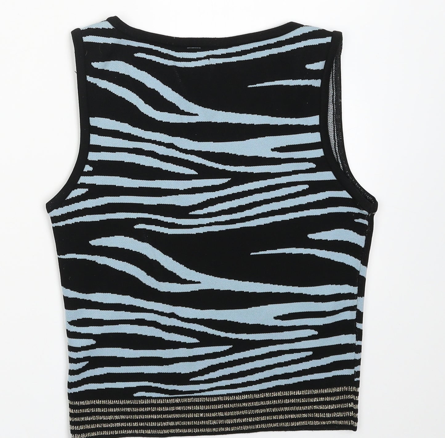 River Island Womens Multicoloured Geometric Polyamide Cropped Tank Size 10 V-Neck