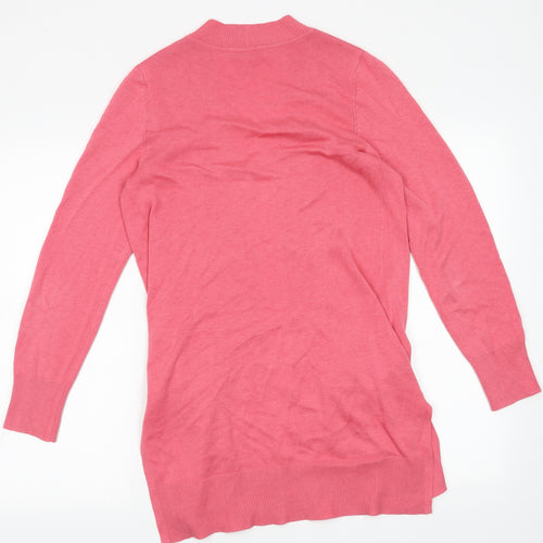 Isaac Mizrahi Womens Pink V-Neck  Cotton Cardigan Jumper Size XS