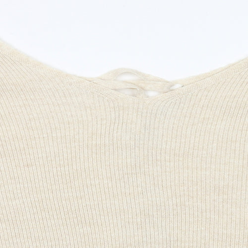 George Womens White  Acrylic Pullover Sweatshirt Size 16  Tie