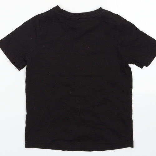 Sainsburys Boys Black  Cotton Basic T-Shirt Size 4 Years Crew Neck Pullover