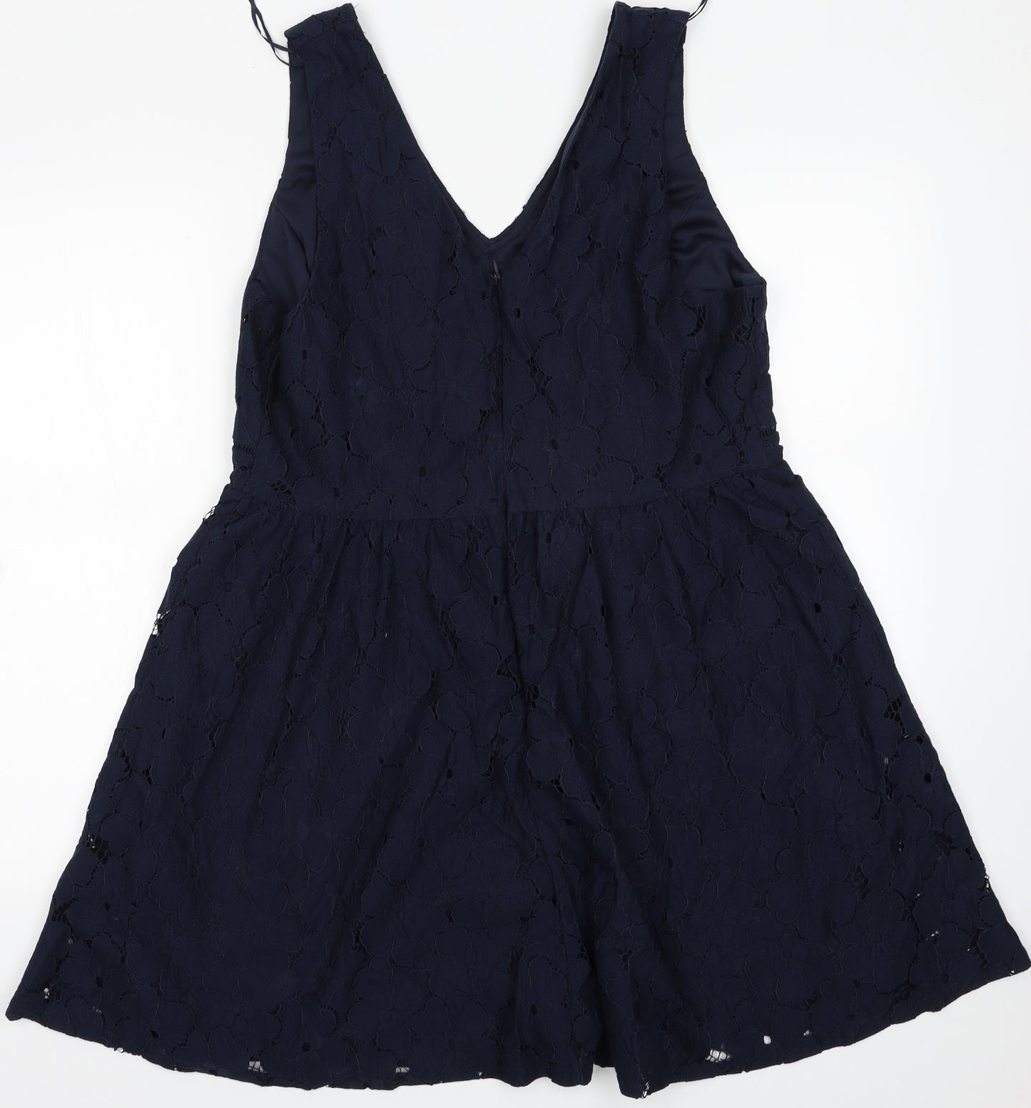 New Look Womens Blue  Cotton A-Line  Size 18  V-Neck Zip