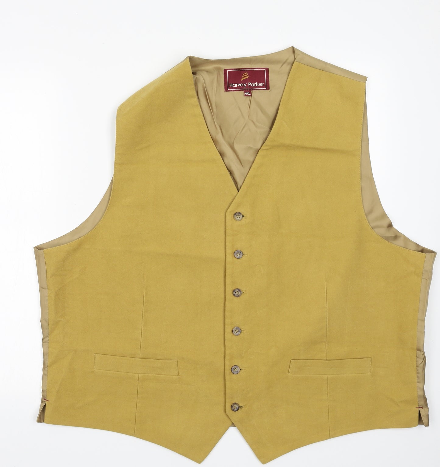 harvey parker Mens Yellow  Cotton Jacket Suit Waistcoat Size 4XL