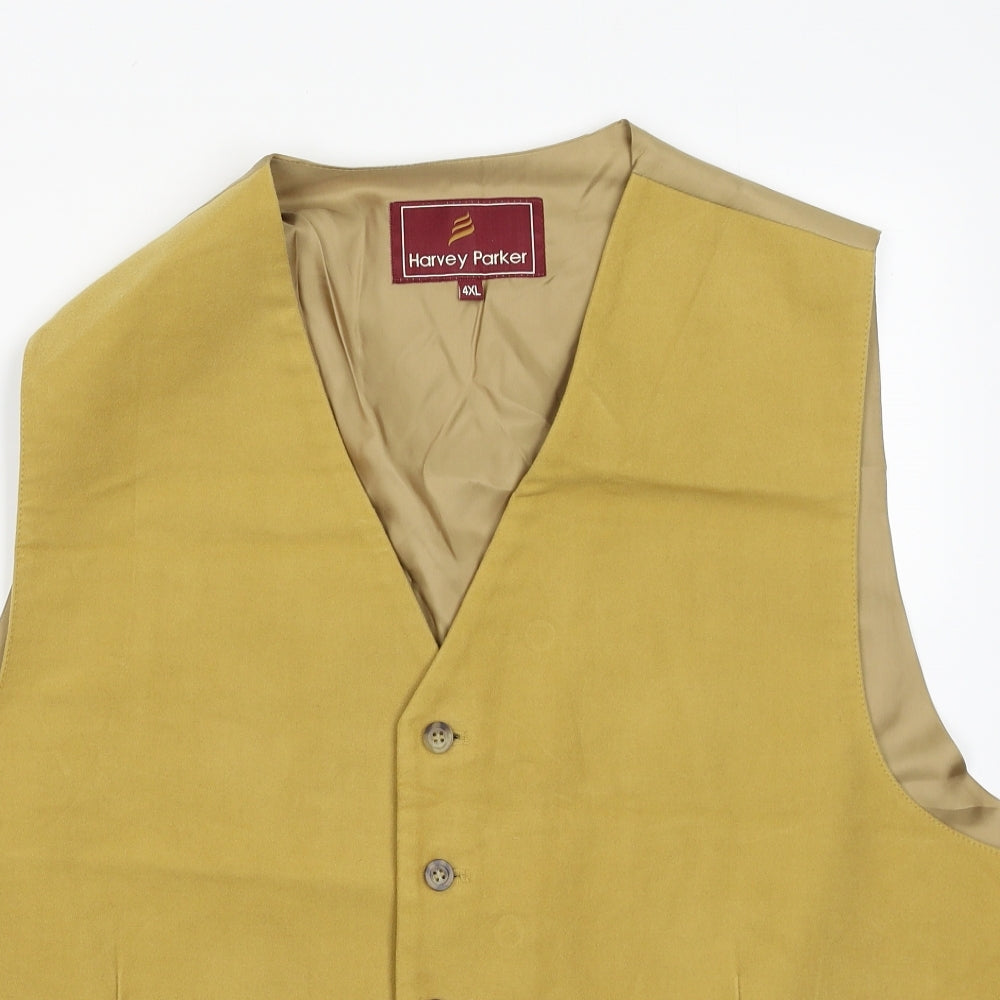 harvey parker Mens Yellow  Cotton Jacket Suit Waistcoat Size 4XL