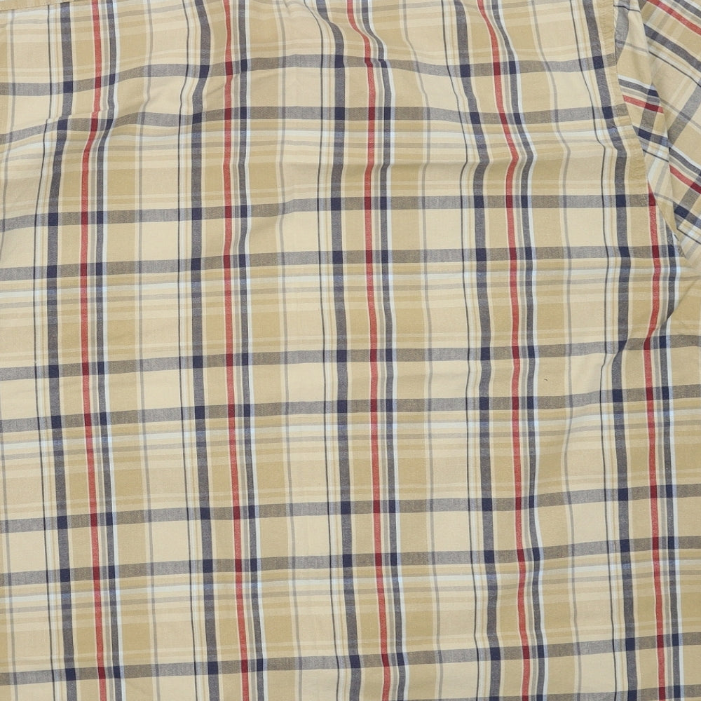 Preworn Mens Brown Check Cotton  Button-Up Size XL Collared Button