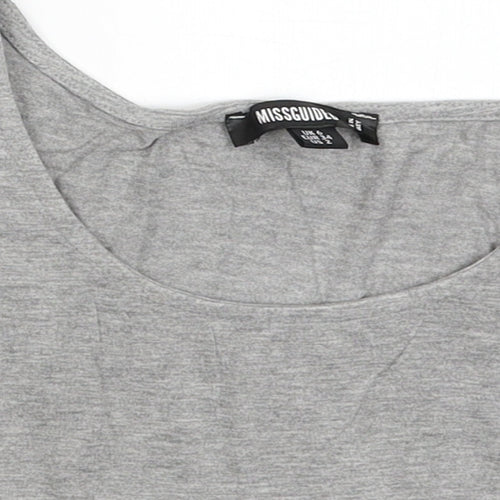 Missguided Womens Grey  Viscose Cropped Tank Size 6 Scoop Neck