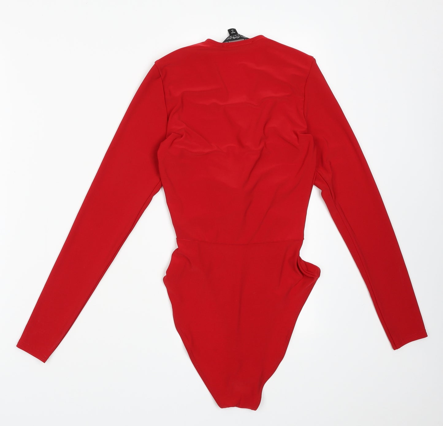 Miss Selfridge Womens Red  Polyester Bodysuit One-Piece Size 6  Buckle