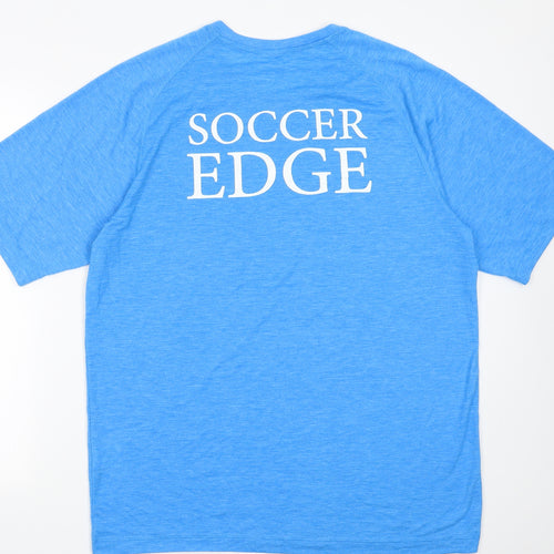 sport tek Mens Blue  Polyester Basic T-Shirt Size L Crew Neck Pullover - soccer edge
