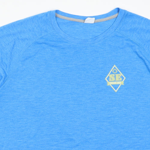 sport tek Mens Blue  Polyester Basic T-Shirt Size L Crew Neck Pullover - soccer edge