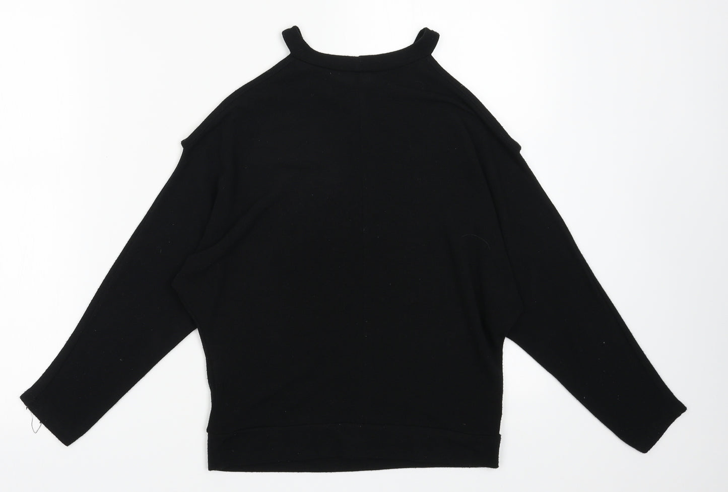 River Island Girls Black  Coir Basic Casual Size 11-12 Years Crew Neck Pullover - cold shoudler