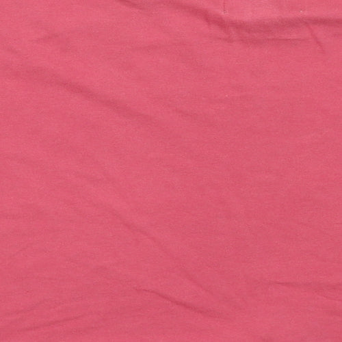 Topshop Womens Pink  Cotton Cropped T-Shirt Size XS Crew Neck