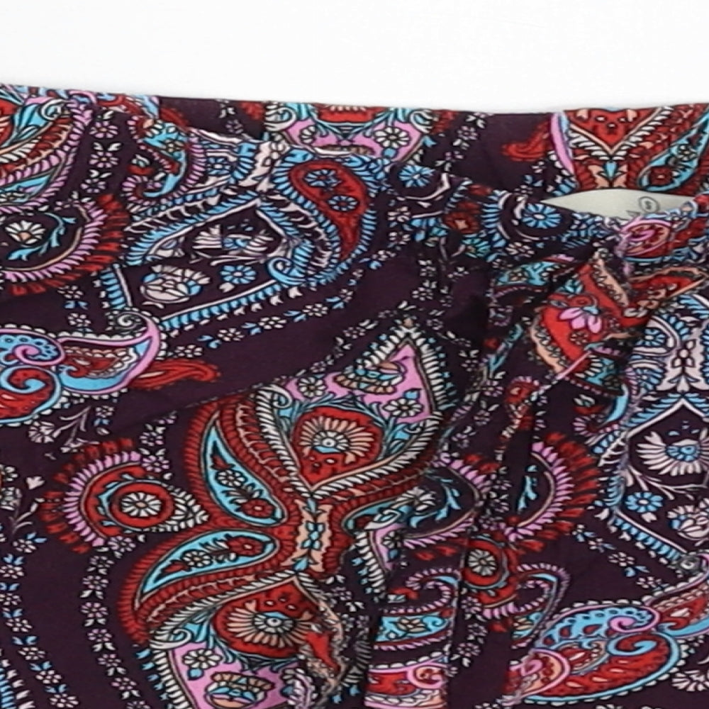 Primark Womens Multicoloured Geometric Viscose  Sleep Shorts Size S  Tie