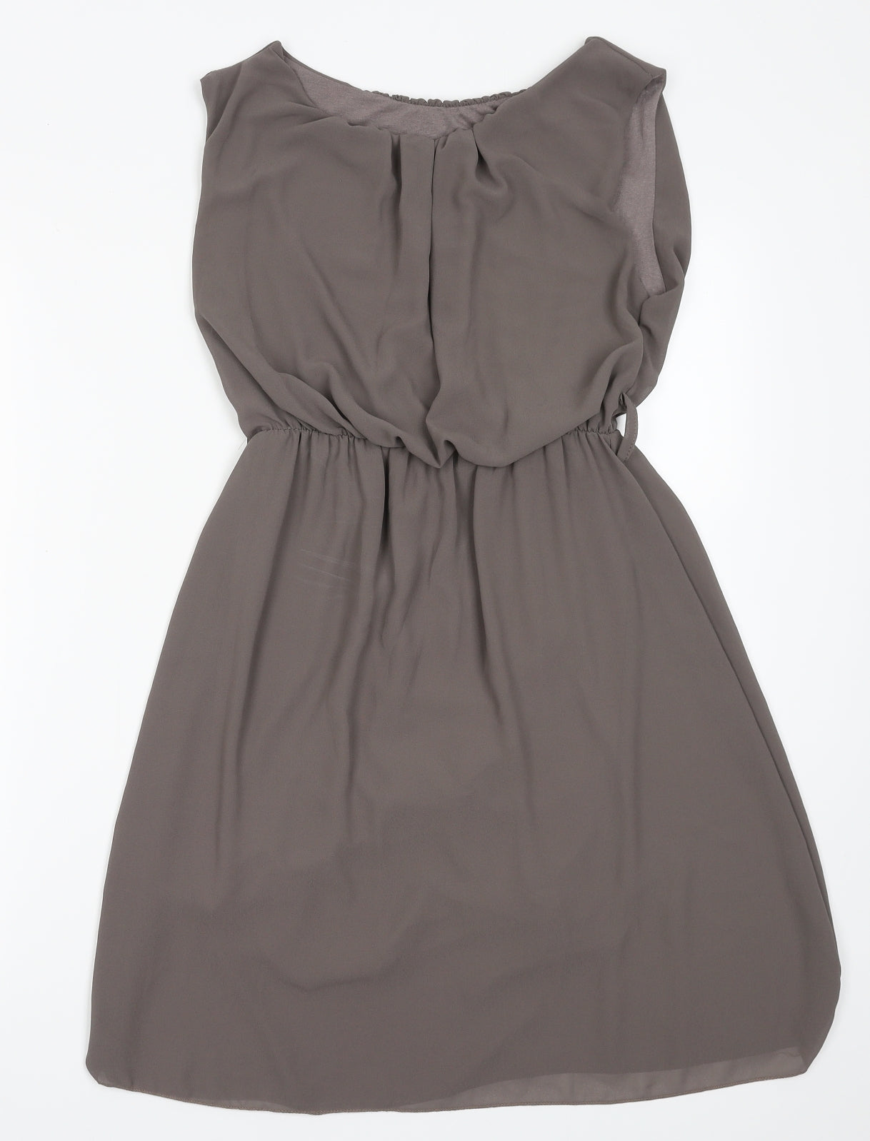 Preworn Womens Grey  Polyester A-Line  Size 8  Boat Neck Pullover