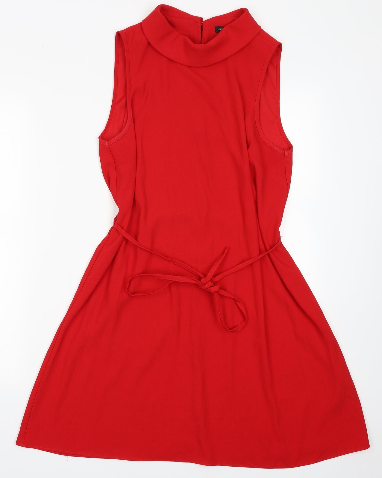 River Island Womens Red  Polyester A-Line  Size 12  Collared Button