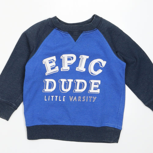 George Boys Blue  Cotton Pullover Sweatshirt Size 2-3 Years  Pullover - Epic Dude