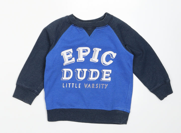 George Boys Blue Cotton Pullover Sweatshirt Size 2-3 Years Pullover - Epic Dude