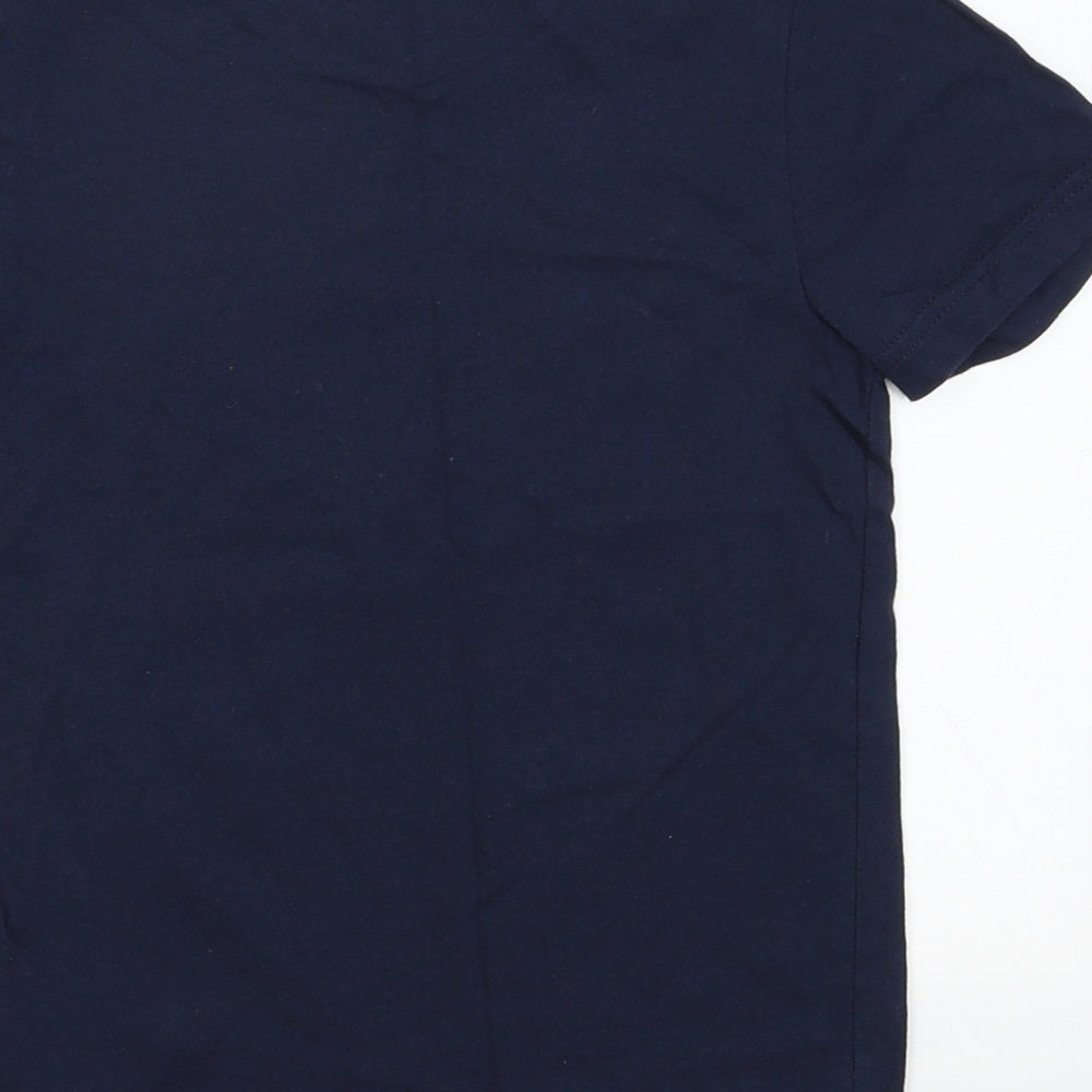 Nike Boys Blue  Cotton Basic T-Shirt Size 5-6 Years Crew Neck Pullover