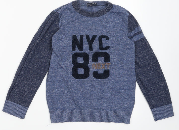 NEXT Boys Blue  Cotton Pullover Sweatshirt Size 7 Years  Pullover - NYC