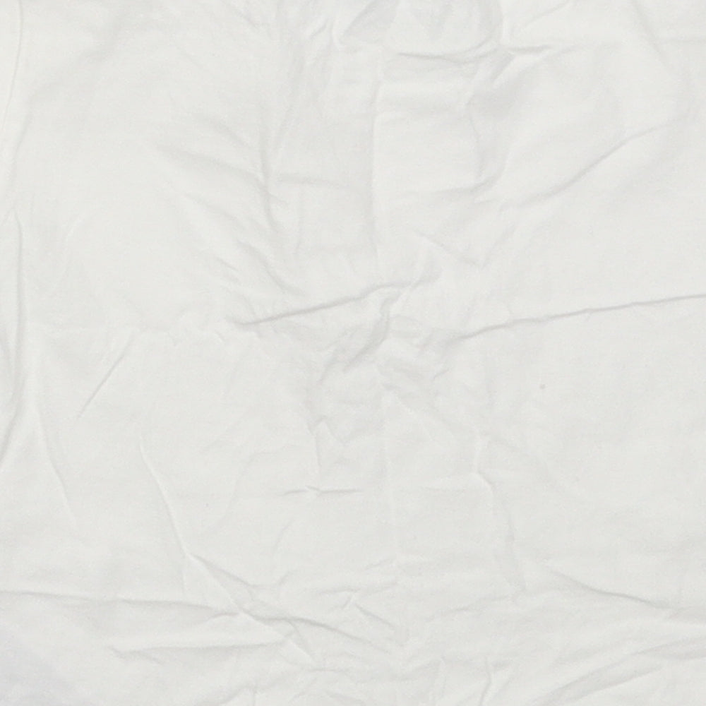 Primark Girls White  Cotton Basic T-Shirt Size 8-9 Years Crew Neck Pullover