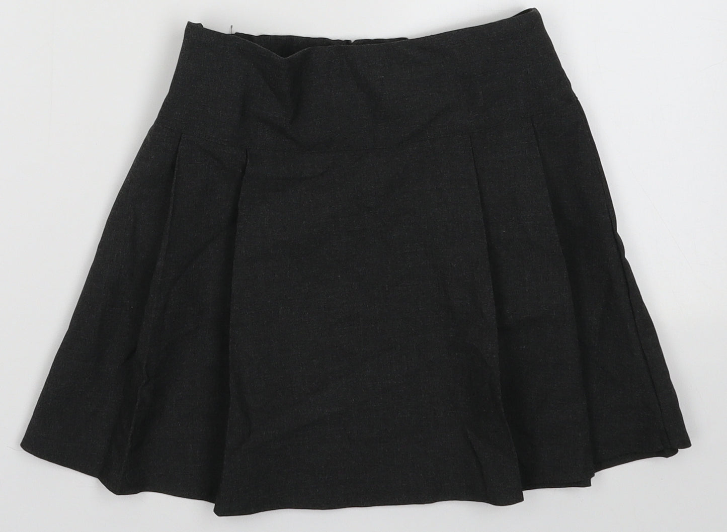 George Girls Grey  Polyester A-Line Skirt Size 5-6 Years  Regular Button - School