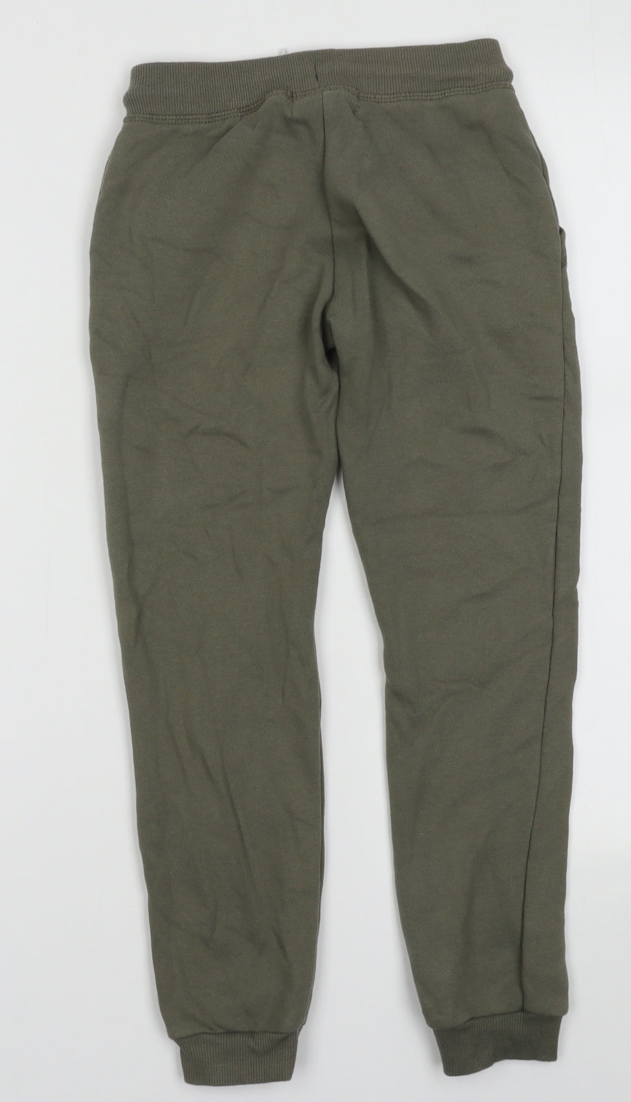 Primark Boys Green  Cotton Jogger Trousers Size 7-8 Years  Regular Tie