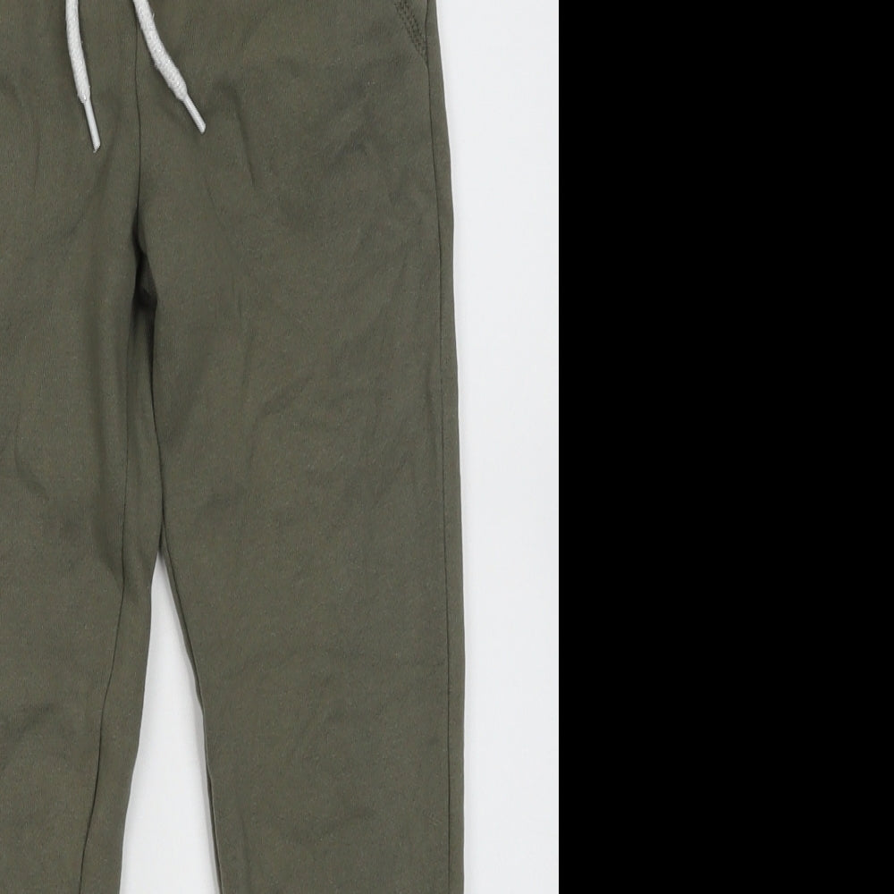 Primark Boys Green  Cotton Jogger Trousers Size 7-8 Years  Regular Tie